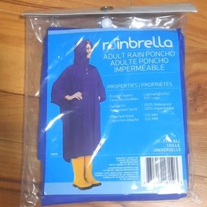 Rainbrella Adult Rain Poncho. One size fits all.NWT